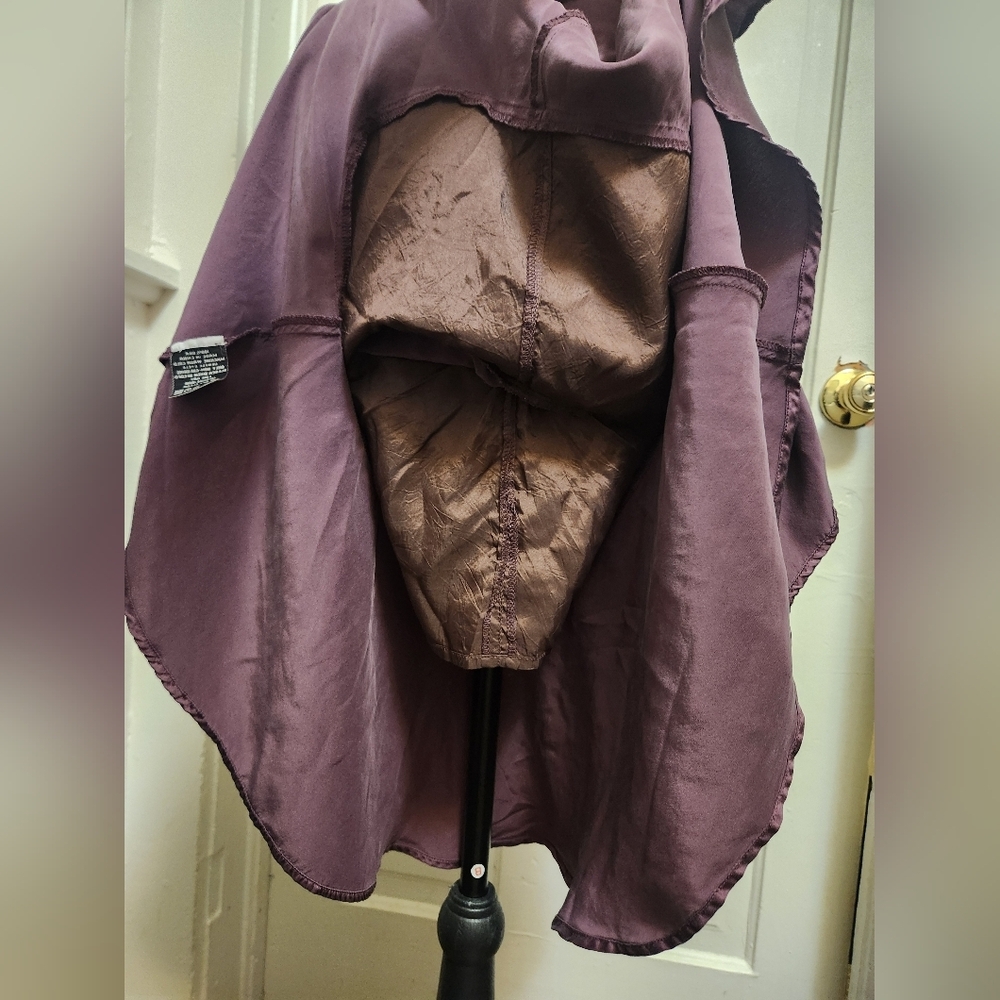 ayc By Joshua Faulk 100% Silk Purple Tiered Skirt Sz 6 EUC - Picture 5 of 13
